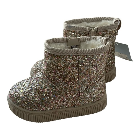 040 Cat & Jack Glittery Gold Kids Boots - Picture 7 of 9